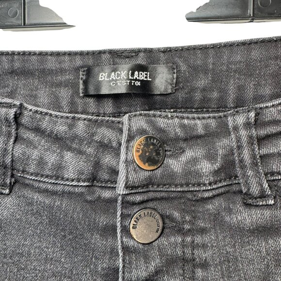 Black Label by C'est Toi Black Button Fly Distressed Skinny Jeans Pants Size 11 - Picture 3 of 10